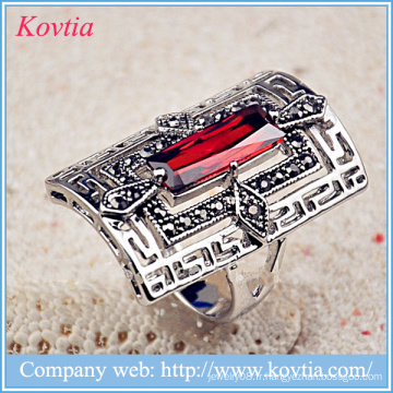 Surper star ruby ​​ring populaire gros anneaux de pierres précieuses anneaux anneaux de bijoux